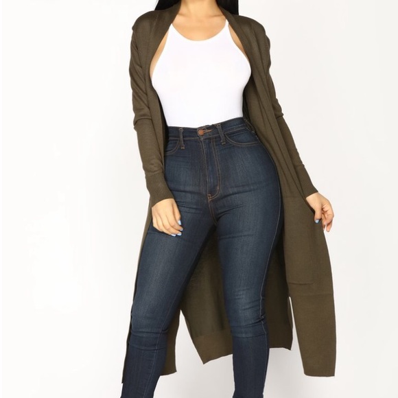 fashion nova green cardigan